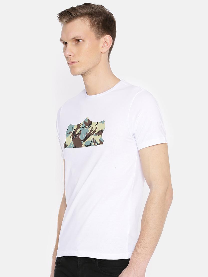 white cotton chest print t-shirt - 15925387 - Zoom Image - 2