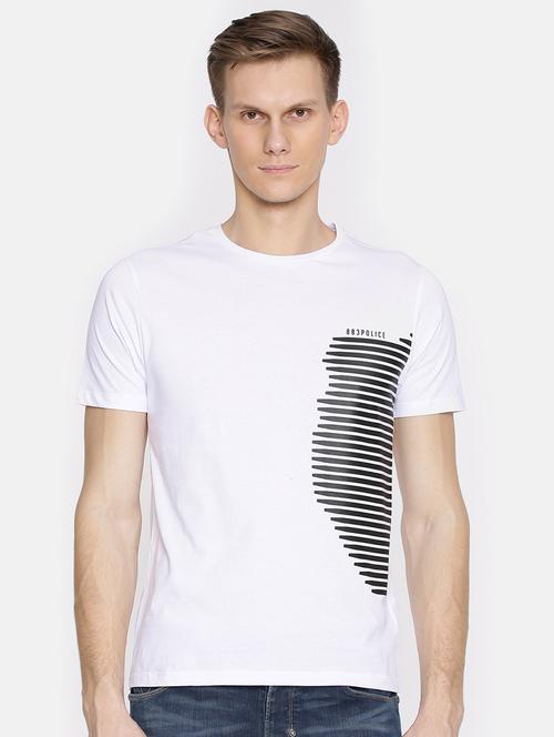 white cotton front print t-shirt - 15925391 - Standard Image - 1
