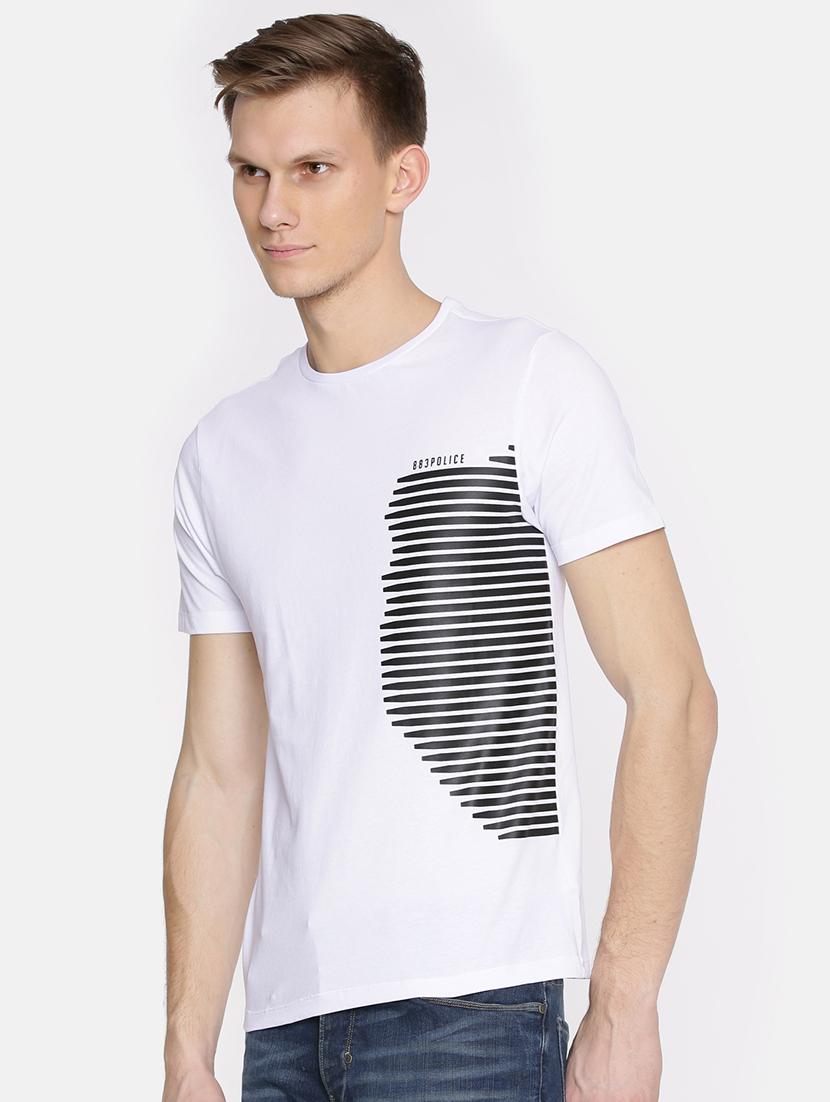 white cotton front print t-shirt - 15925391 - Zoom Image - 2