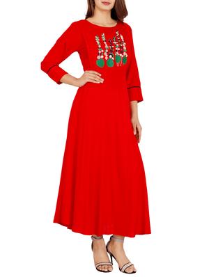 embroidered flared dress - 15925395 - Standard Image - 2