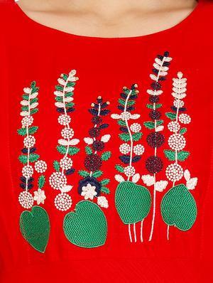 embroidered flared dress - 15925395 - Standard Image - 4