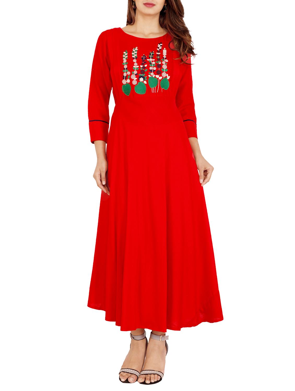 embroidered flared dress - 15925395 - Zoom Image - 1