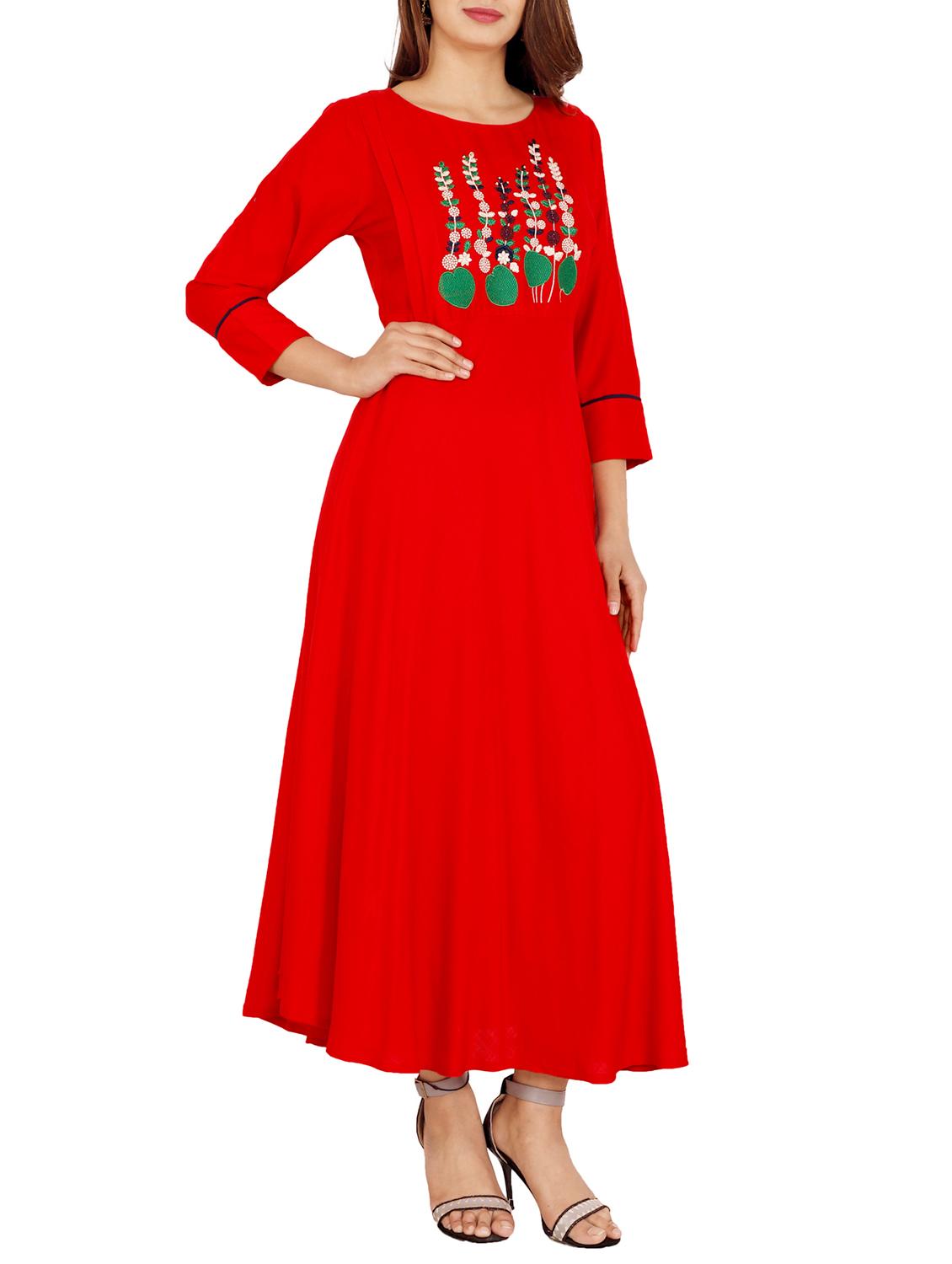 embroidered flared dress - 15925395 - Zoom Image - 2