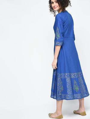 a-line block print kurta - 15925457 - Standard Image - 3