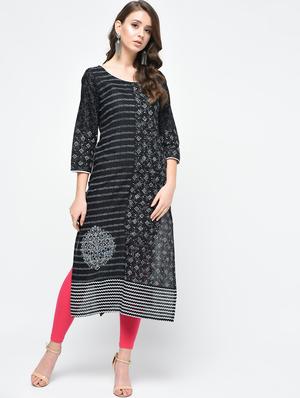 printed straight kurta - 15925459 - Standard Image - 2