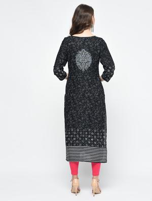 printed straight kurta - 15925459 - Standard Image - 4
