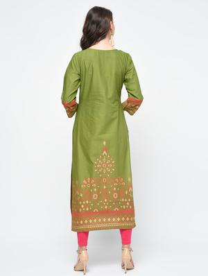 printed straight kurta - 15925460 - Standard Image - 4