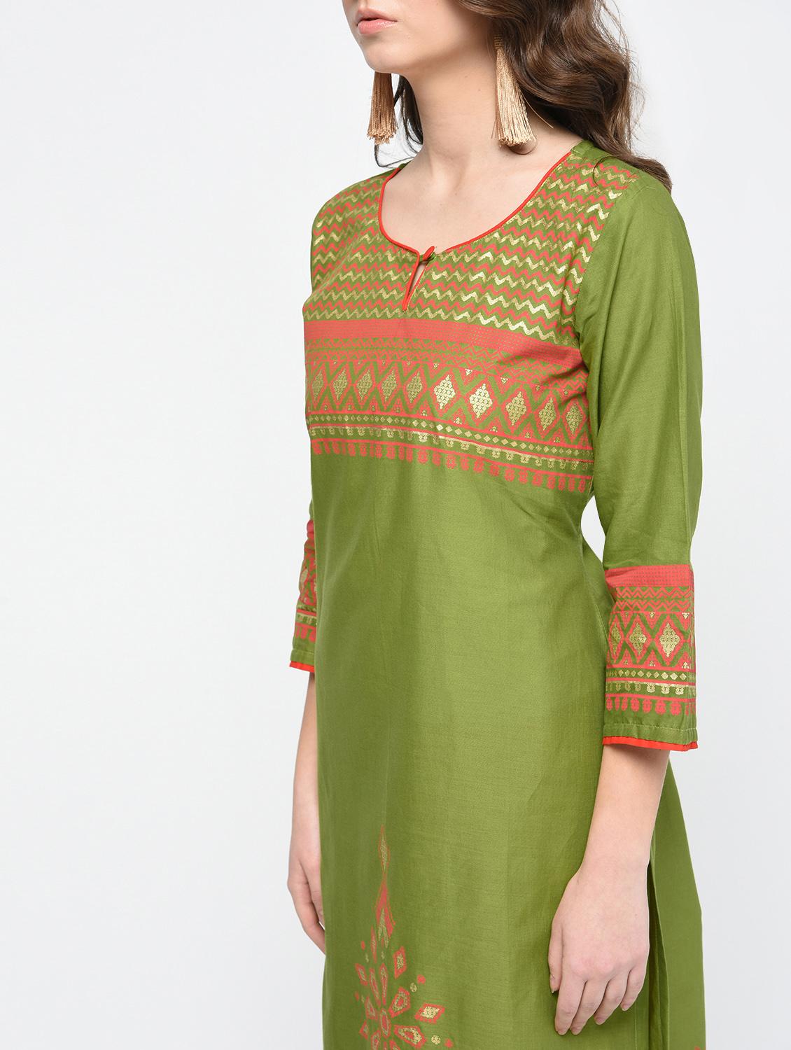 printed straight kurta - 15925460 - Zoom Image - 5