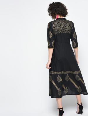a-line block print dress - 15925462 - Standard Image - 3