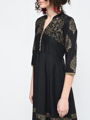 a-line block print dress - 15925462 - Standard Image - 4