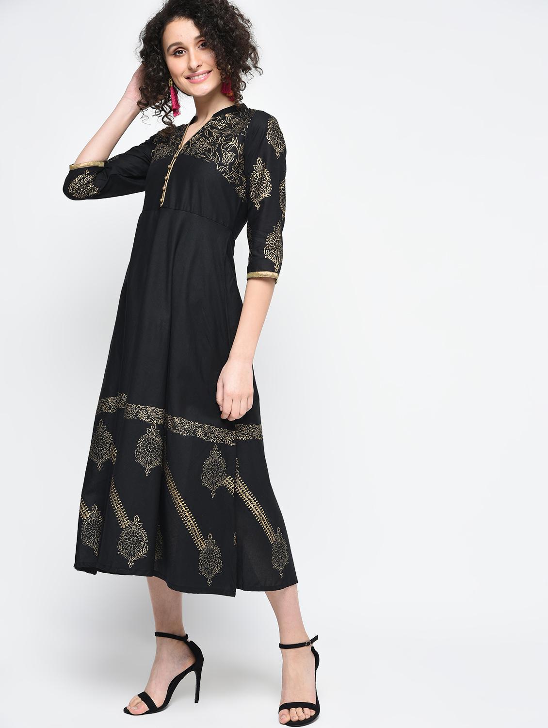 a-line block print dress - 15925462 - Zoom Image - 2