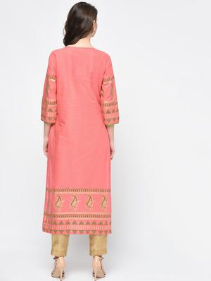 printed straight kurta - 15925472 - Standard Image - 4