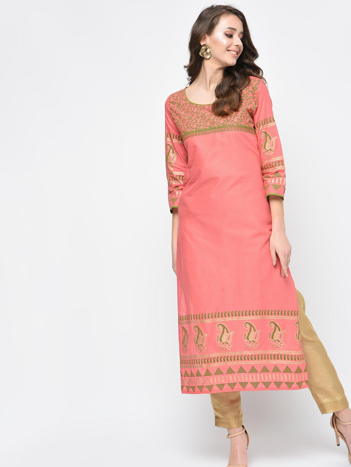 printed straight kurta - 15925472 - Zoom Image - 2