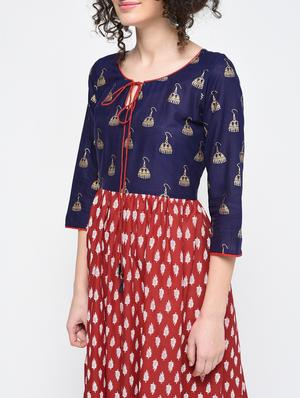 flared printed dress - 15925477 - Standard Image - 4