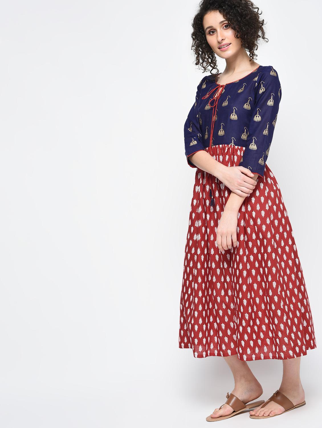 flared printed dress - 15925477 - Zoom Image - 1