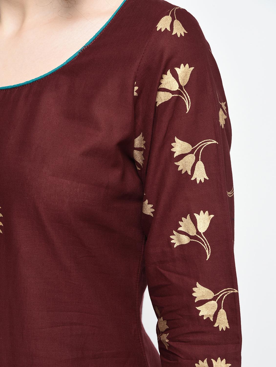 foil print straight kurta - 15925478 - Zoom Image - 5