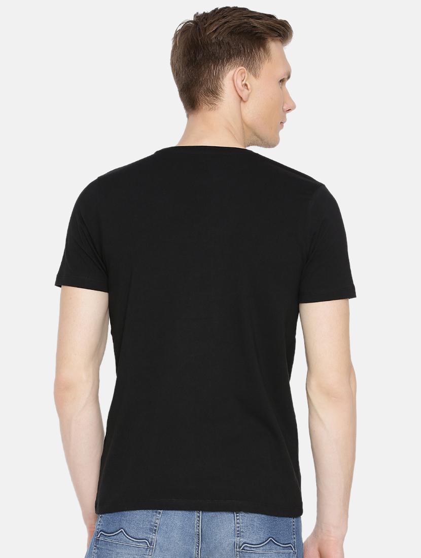black cotton chest print t-shirt - 15925512 - Zoom Image - 3