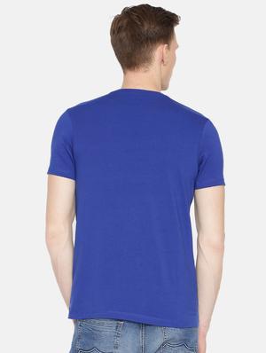 blue cotton chest print t-shirt - 15925513 - Standard Image - 3