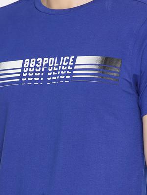 blue cotton chest print t-shirt - 15925513 - Standard Image - 4