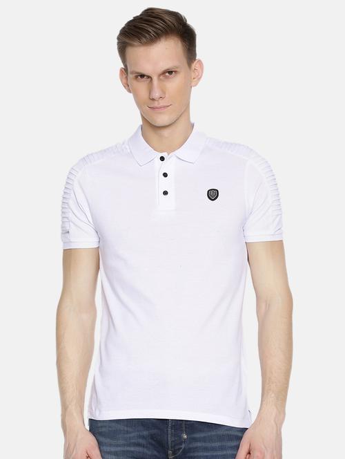 white solid polo t-shirt - 15925528 - Standard Image - 1
