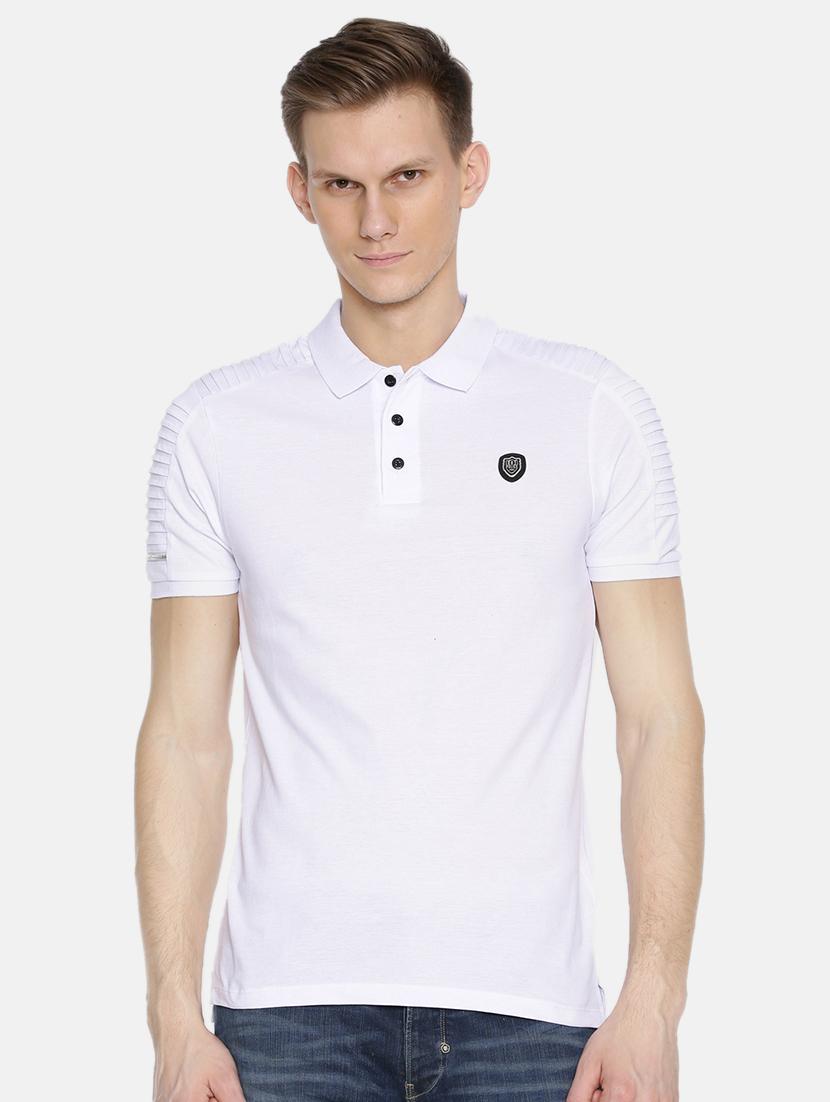 white solid polo t-shirt - 15925528 - Zoom Image - 1