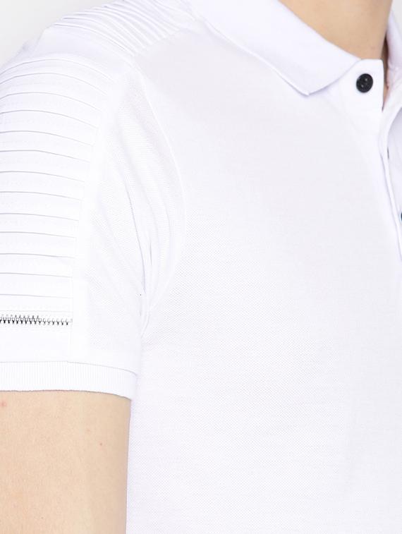 white solid polo t-shirt - 15925528 - Zoom Image - 4