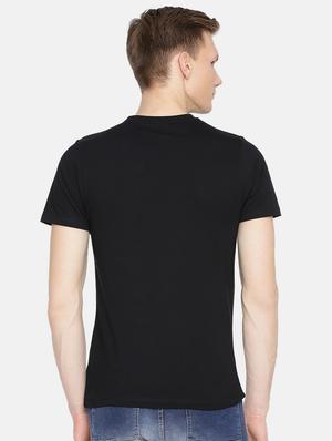 black cotton front print t-shirt - 15925529 - Standard Image - 3