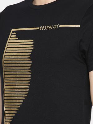 black cotton front print t-shirt - 15925529 - Standard Image - 4