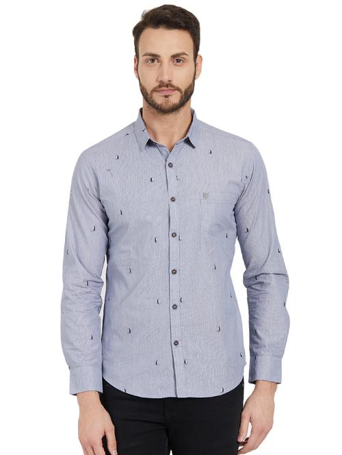 grey printed casual shirt - 15925672 - Standard Image - 1