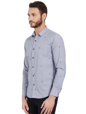 grey printed casual shirt - 15925672 - Standard Image - 2