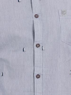 grey printed casual shirt - 15925672 - Standard Image - 5
