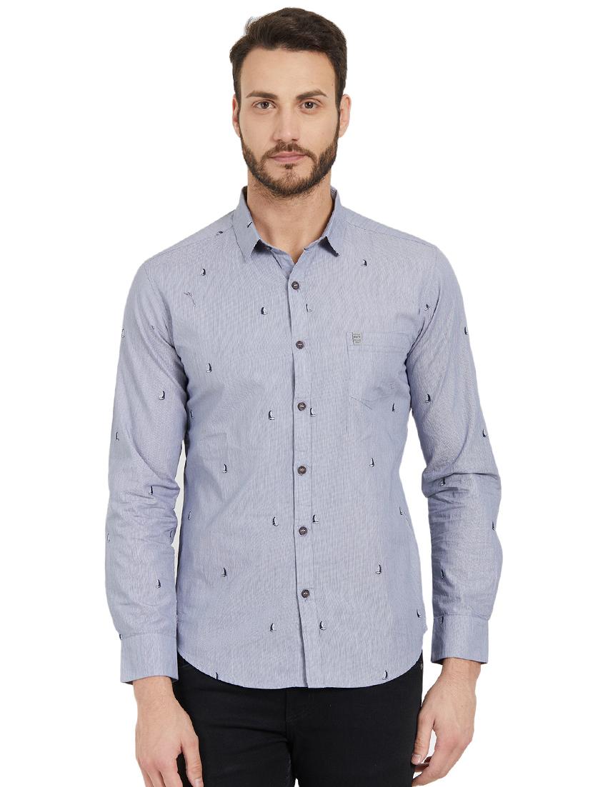grey printed casual shirt - 15925672 - Zoom Image - 1