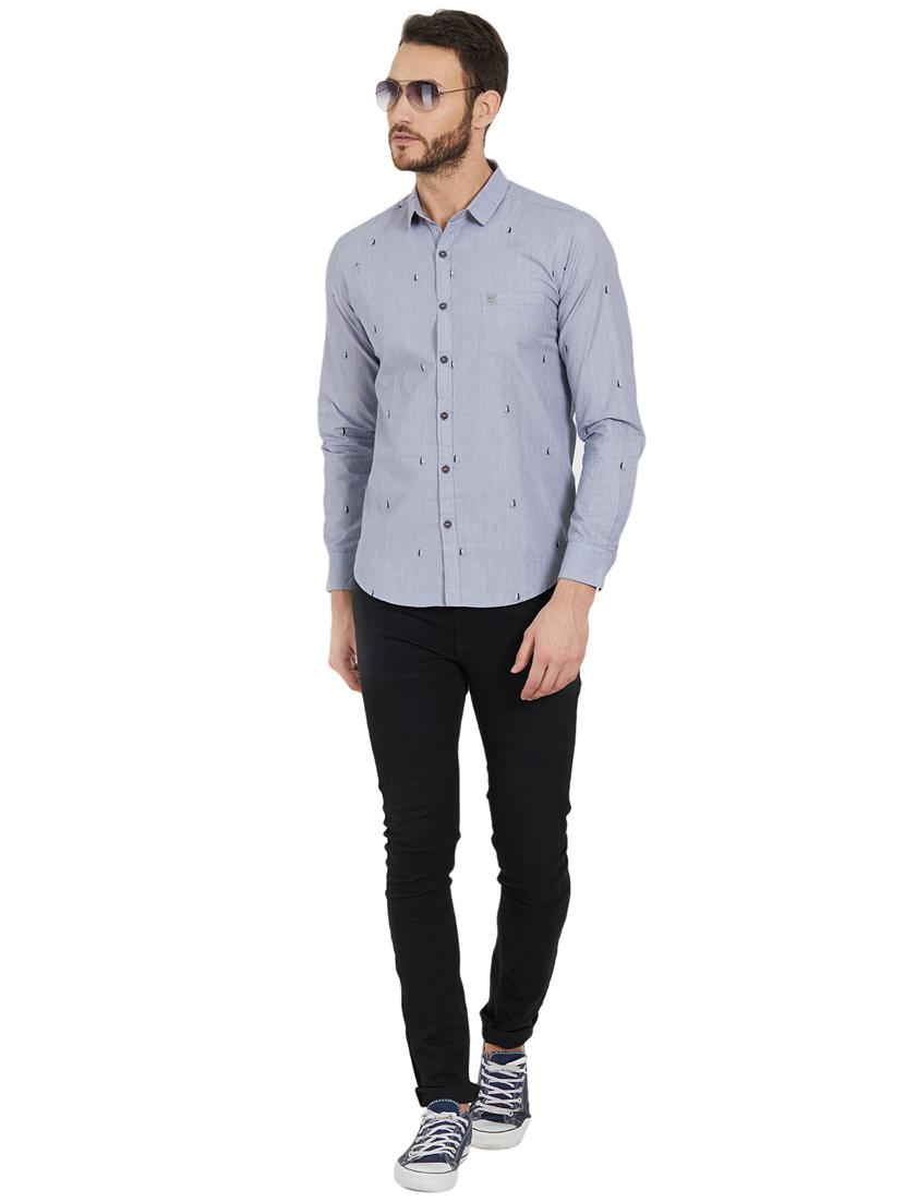 grey printed casual shirt - 15925672 - Zoom Image - 4