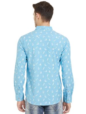 blue cotton casual shirt - 15925673 - Standard Image - 3