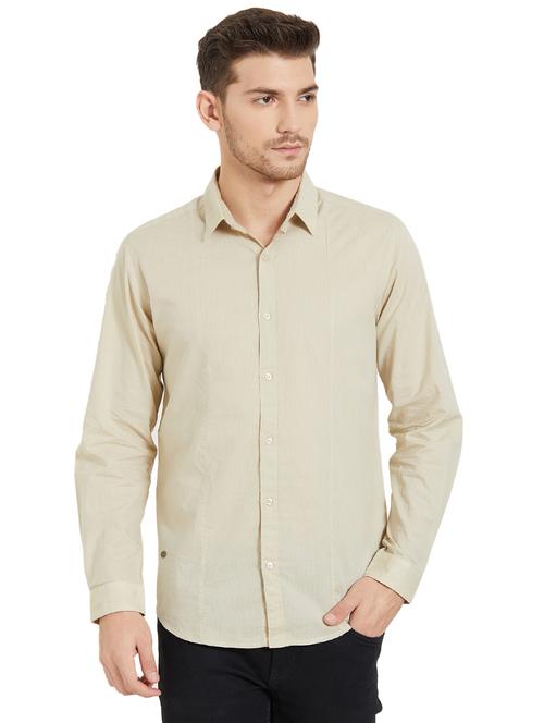 beige cotton casual shirt - 15925682 - Standard Image - 1
