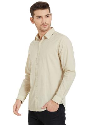 beige cotton casual shirt - 15925682 - Standard Image - 2