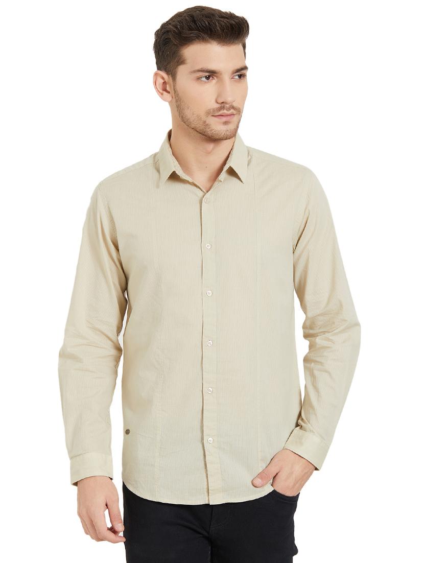beige cotton casual shirt - 15925682 - Zoom Image - 1