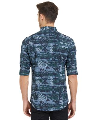 blue printed casual shirt - 15925691 - Standard Image - 3