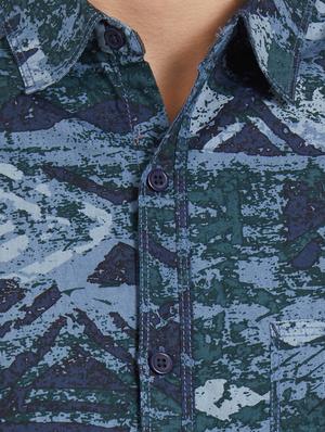 blue printed casual shirt - 15925691 - Standard Image - 5