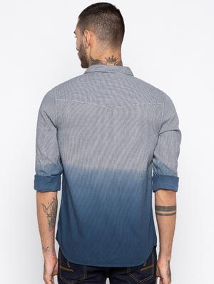 blue cotton casual shirt - 15925699 - Standard Image - 3