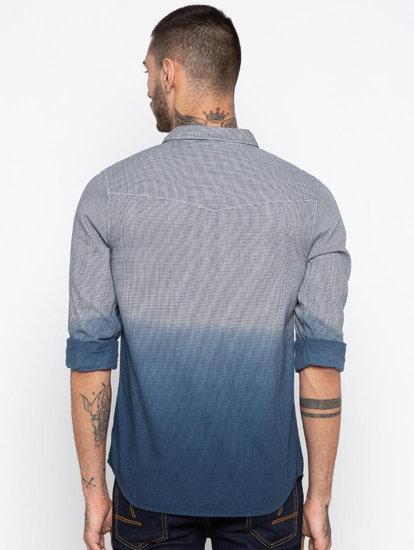 blue cotton casual shirt - 15925699 - Zoom Image - 3
