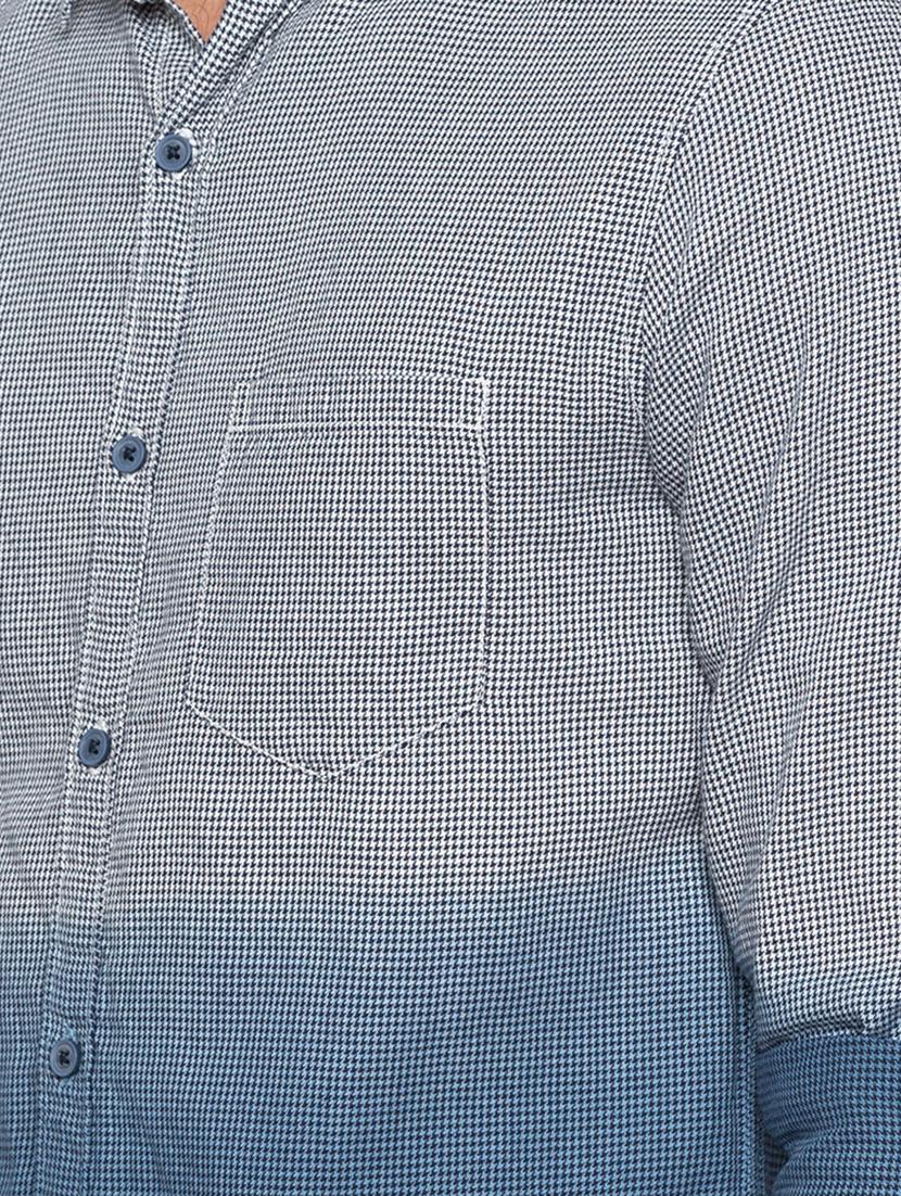blue cotton casual shirt - 15925699 - Zoom Image - 5