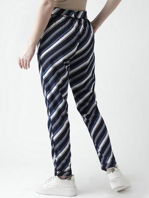 tie up detail striped pleated trouser - 15925706 - Standard Image - 3