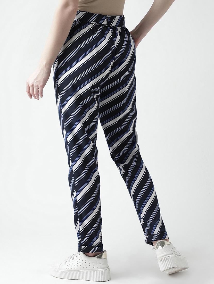 tie up detail striped pleated trouser - 15925706 - Zoom Image - 3