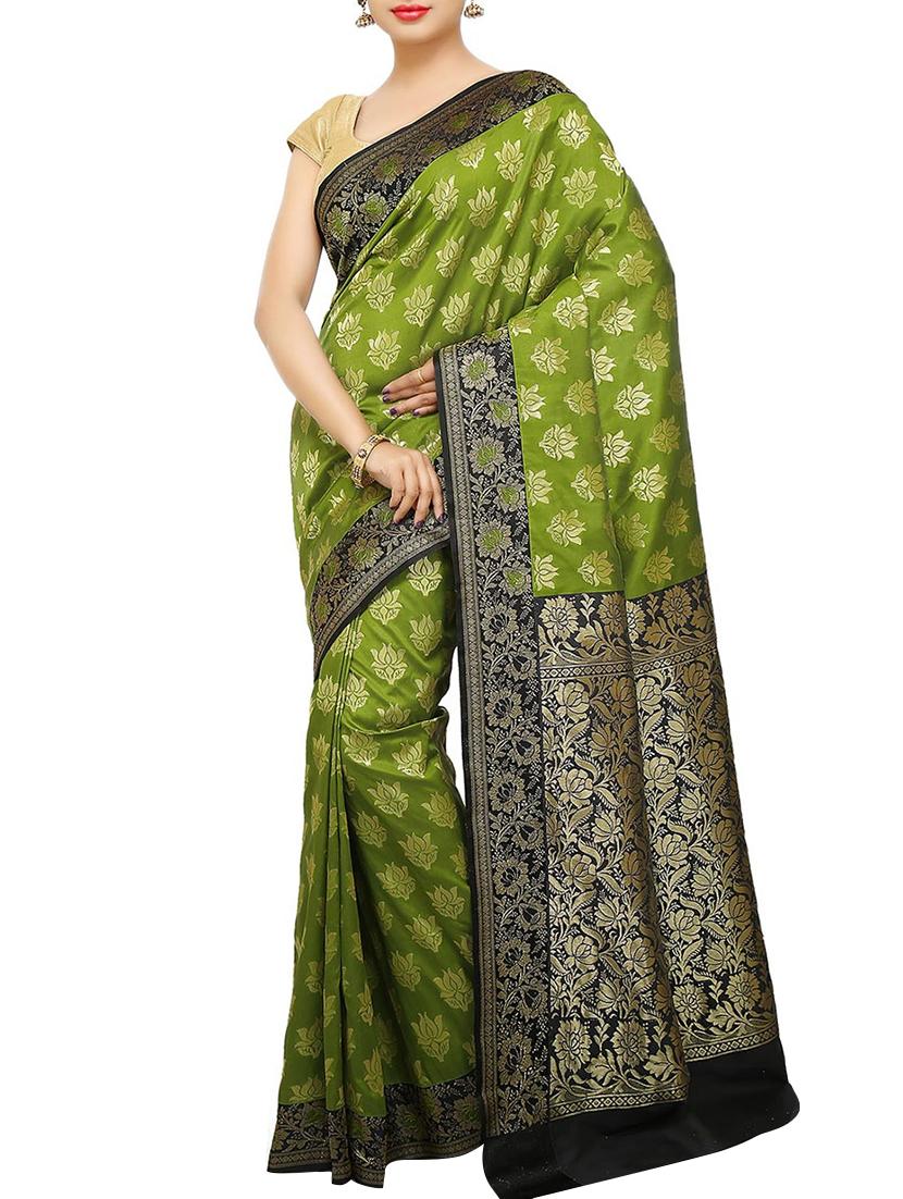 multi colored silk chanderi saree with blouse - 15925897 - Zoom Image - 1