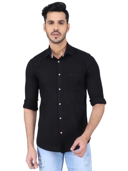 black cotton casual shirt - 15926311 - Very Small Image - 1