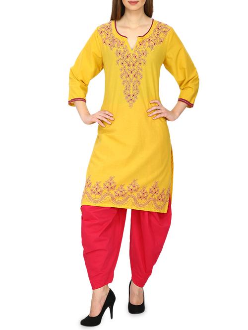 straight embroidered kurta - 15926352 - Standard Image - 1