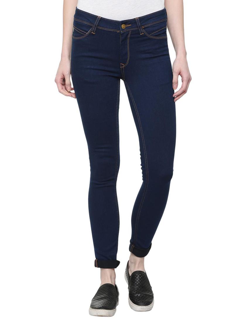 navy blue solid jeans - 15926387 - Zoom Image - 1