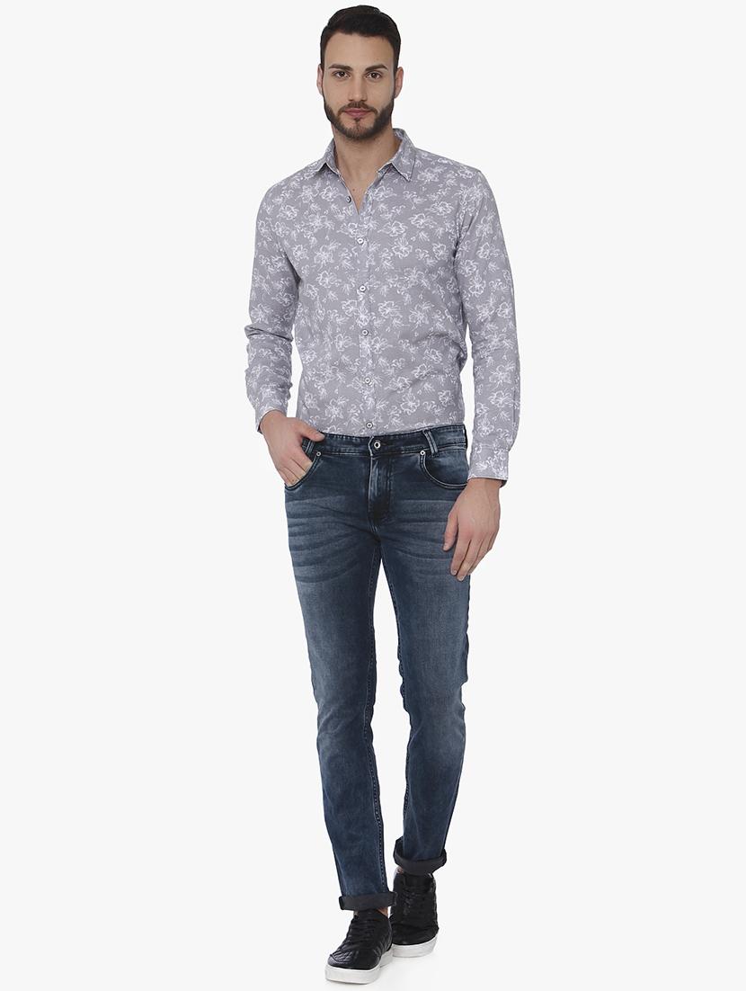 blue cotton washed jeans - 15926659 - Zoom Image - 4