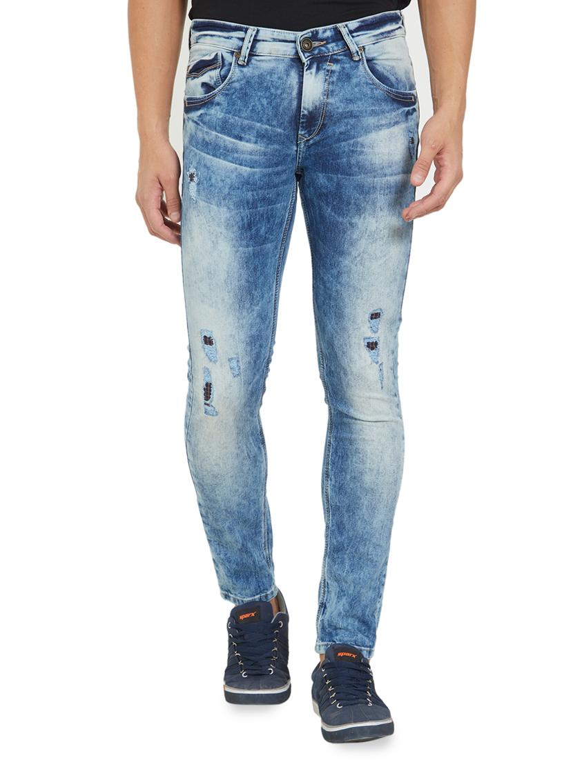 blue heavy washed ripped denim jeans - 15926670 - Zoom Image - 1
